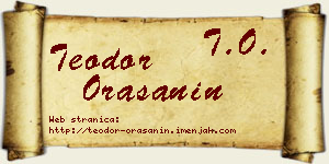 Teodor Orašanin vizit kartica